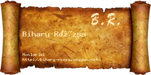 Bihary Rózsa névjegykártya
