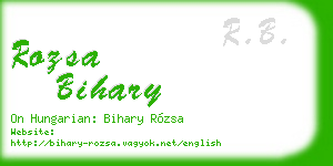 rozsa bihary business card